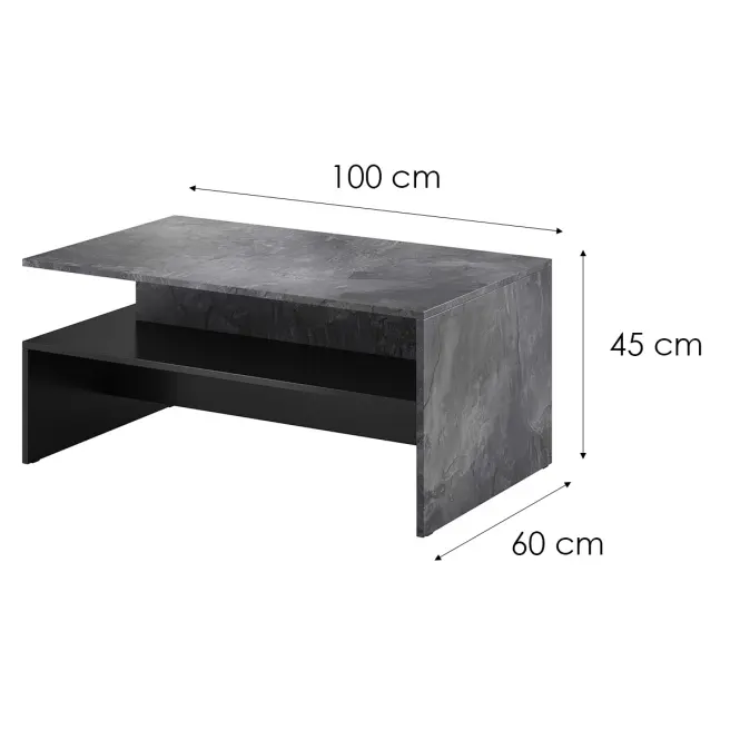 Dohányzóasztal Baros 99 Sötét beton