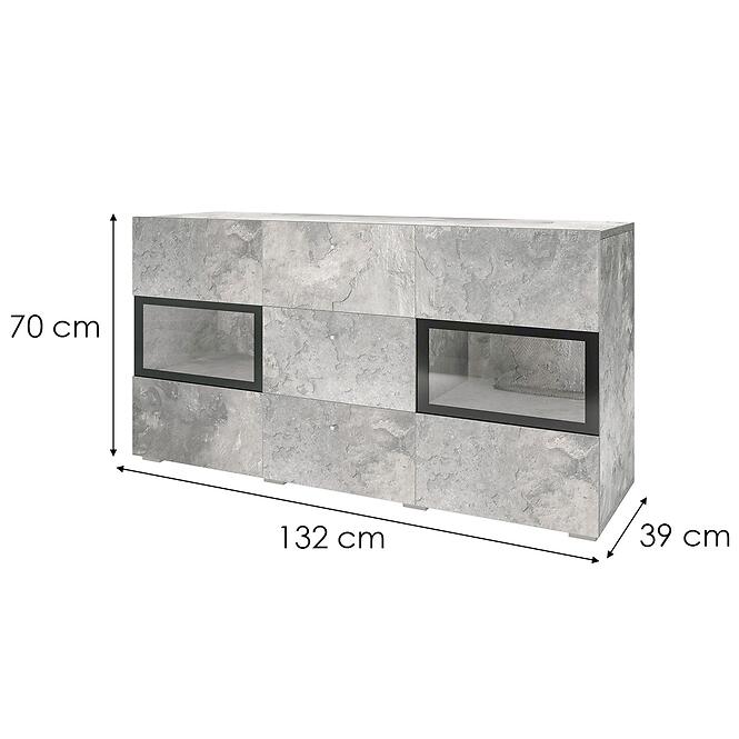 Komód Baros 26  2d3d Világos beton