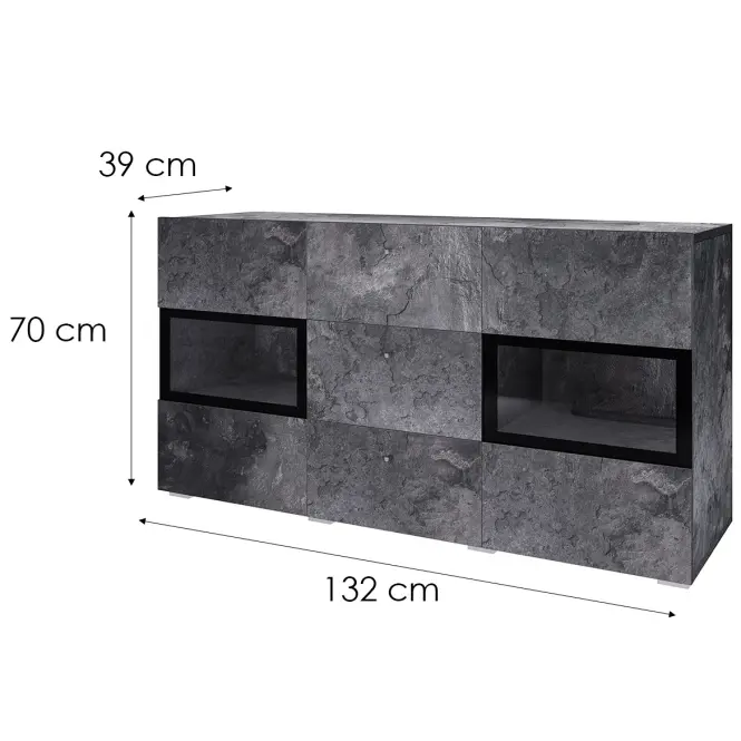 Komód Baros 26  2d3d Sötét beton