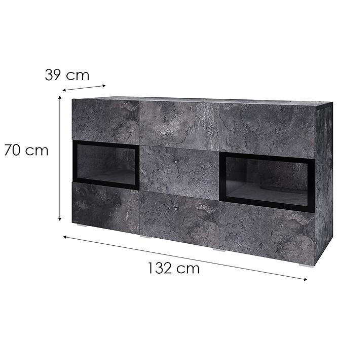Komód Baros 26  2d3d Sötét beton