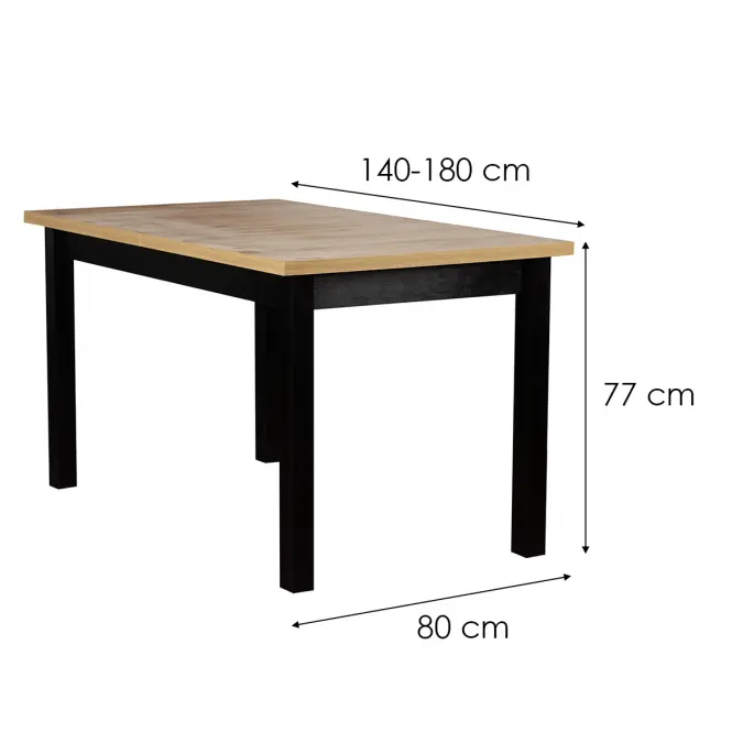 Étkezőgarnitúra Alia 1+6 Artisan/Fekete,2