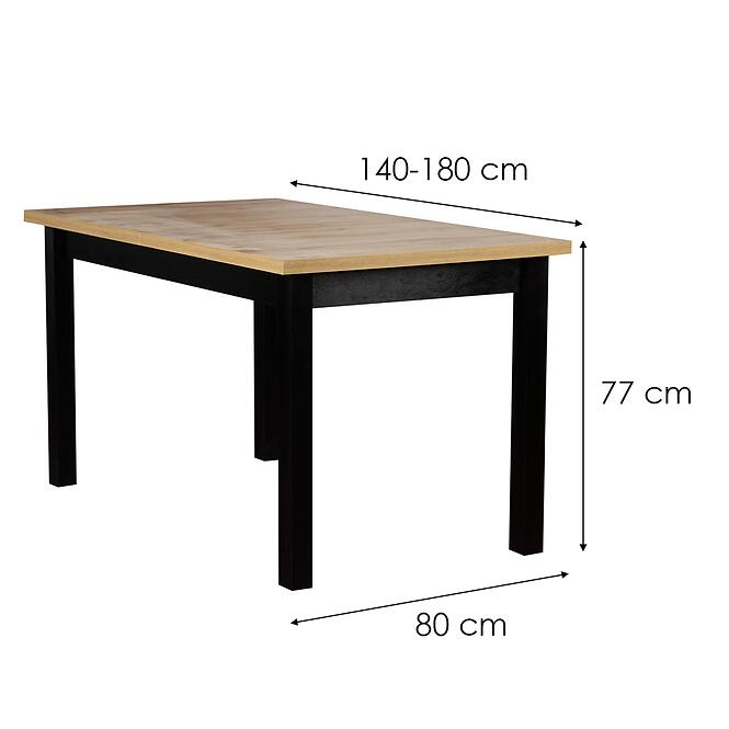 Étkezőgarnitúra Alia 1+6 Artisan/Fekete,2