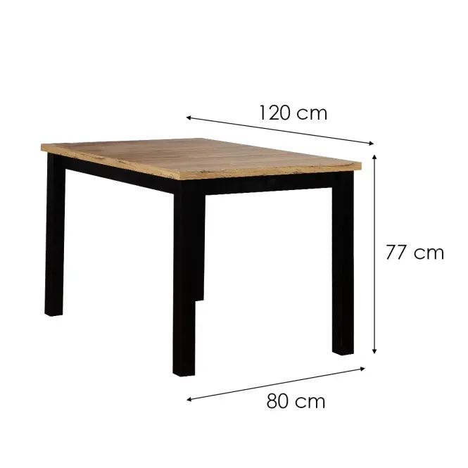 Étkezőgarnitúra Mona 1+4 Artisan/Fekete,2