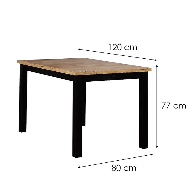 Étkezőgarnitúra Mona 1+4 Artisan/Fekete,2