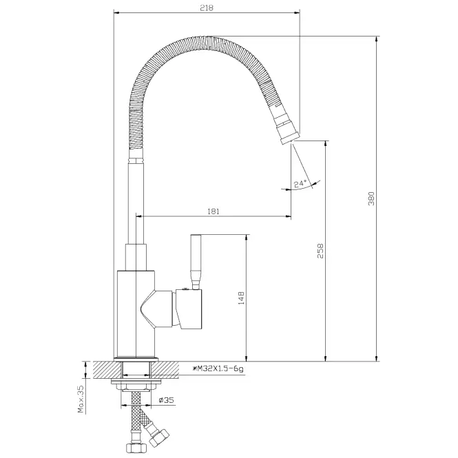 Csaptelep mosogatóhoz Fegi Pro ZF7176-BZ króm