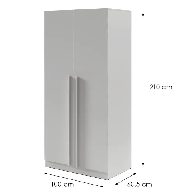 Szekrény Braga 3 (L/P) platina szürke