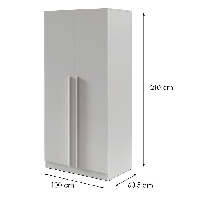 Szekrény Braga 3 (L/P) platina szürke