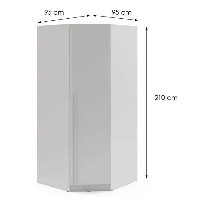 Szekrény Braga 4 (L/P) platina szürke