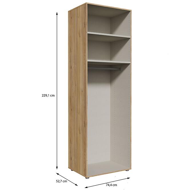 Szekrénytest Moduklix 74,4x230,1 Tölgy Mauvella
