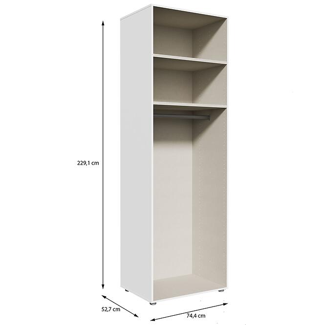 Szekrénytest Moduklix 74,4x230,1 fehér