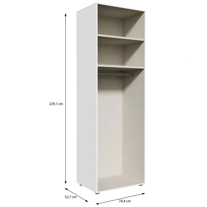 Szekrénytest Moduklix 74,4x230,1 fehér,2