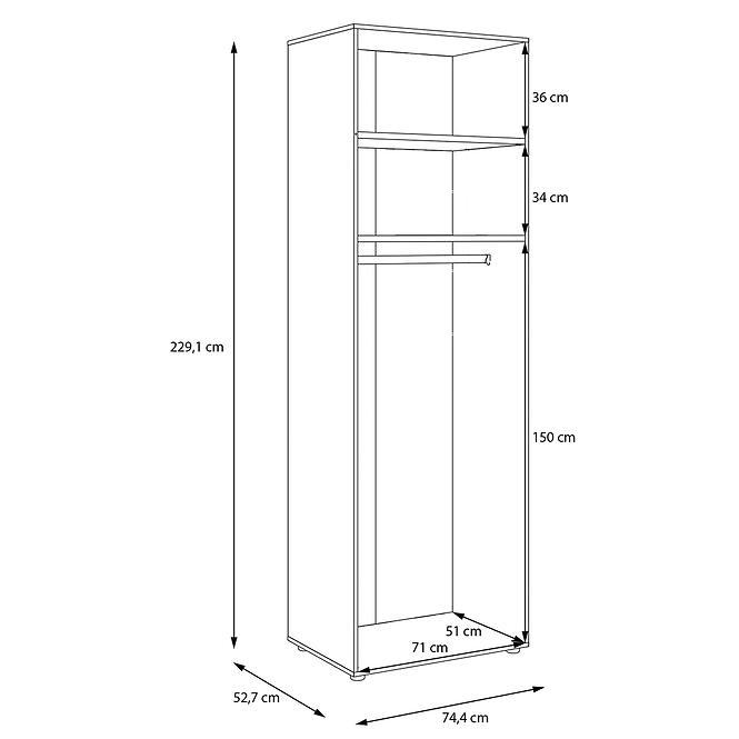 Szekrénytest Moduklix 74,4x230,1 Homok,4