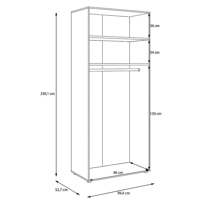 Szekrénytest Moduklix 99,4x230,1 Homok,3