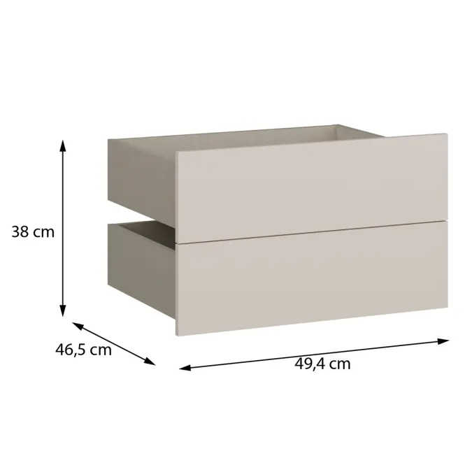 Fiókok 2 db Moduklix RuhatartóHoz 49,4 Homok