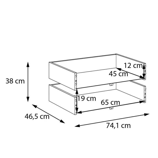 Fiókok 2 db Moduklix RuhatartóHoz 74,1 Homok