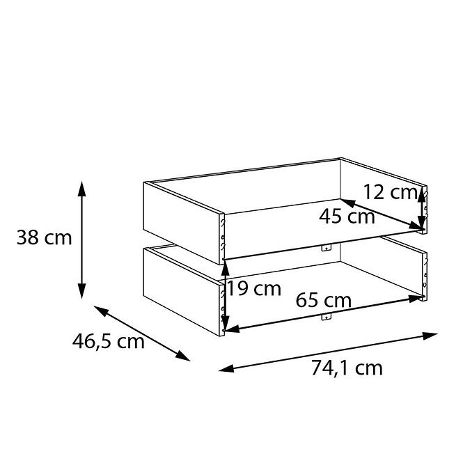 Fiókok 2 db Moduklix RuhatartóHoz 74,1 Homok