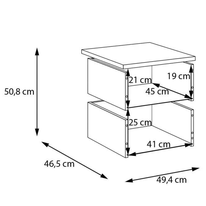 Fiókok 2 db Moduklix A hadtest hez 49,4 fehér