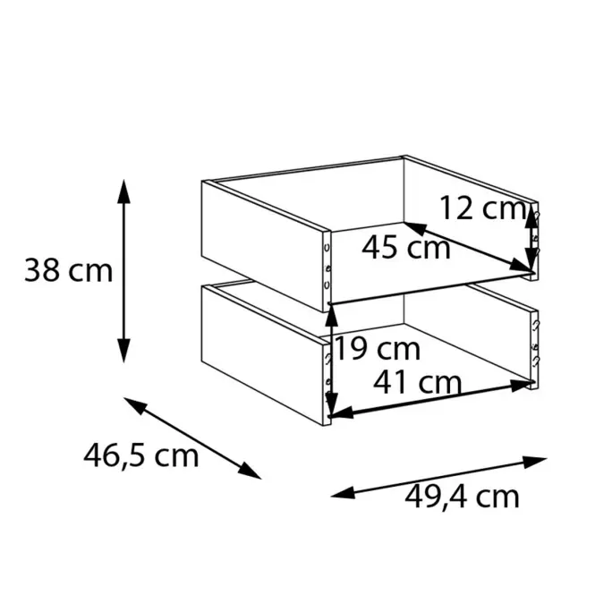 Fiókok 2 db Moduklix RuhatartóHoz 49,4 fehér