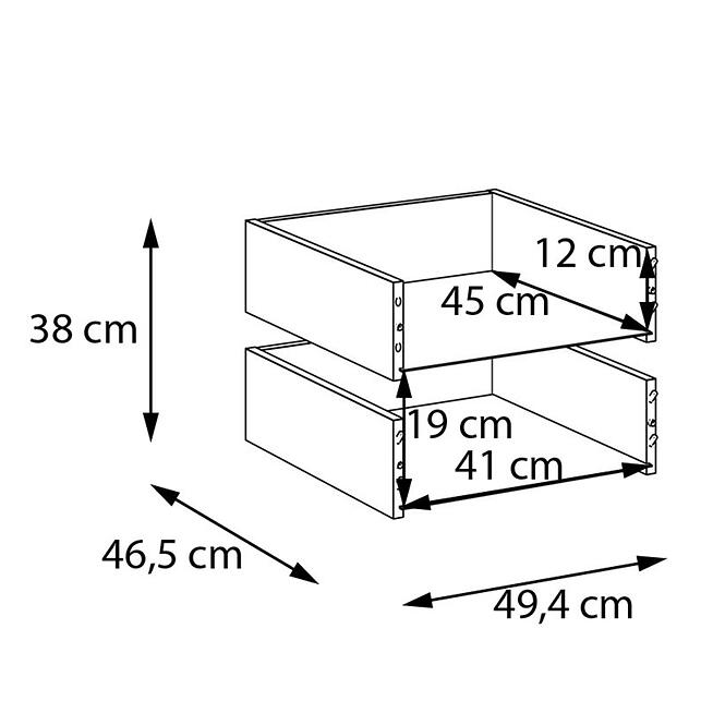 Fiókok 2 db Moduklix RuhatartóHoz 49,4 fehér