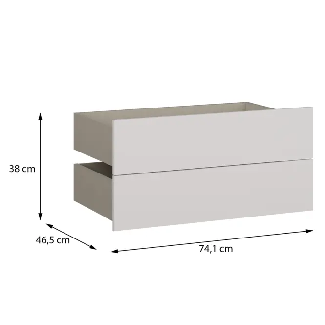 Fiókok 2 db Moduklix RuhatartóHoz 74,1 fehér,2