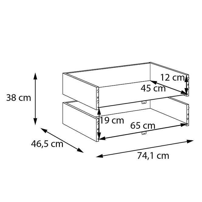 Fiókok 2 db Moduklix RuhatartóHoz 74,1 fehér