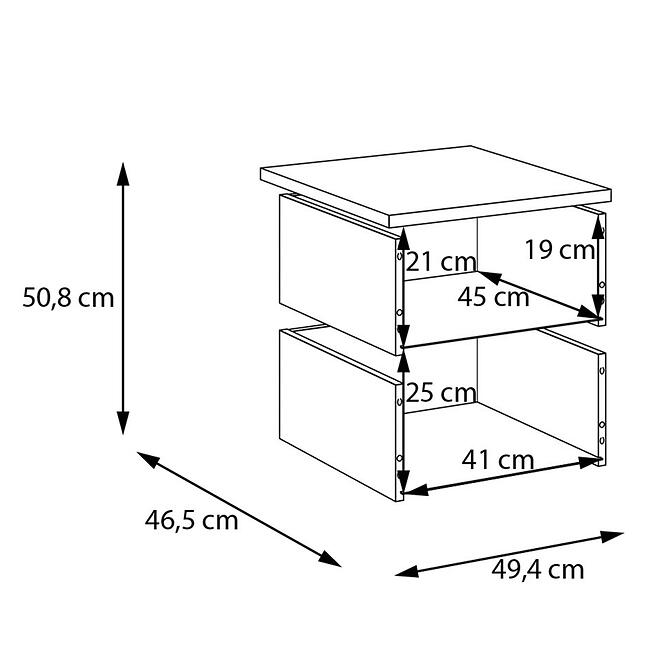 Fiókok 2 db Moduklix A hadtest hez 49,4 Tölgy Cabezone,4