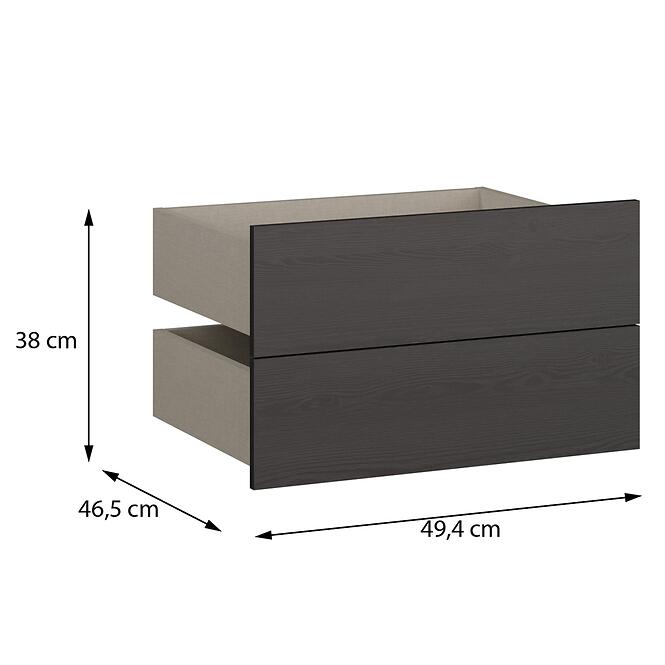 Fiókok 2 db Moduklix RuhatartóHoz 49,4 Tölgy Cabezone