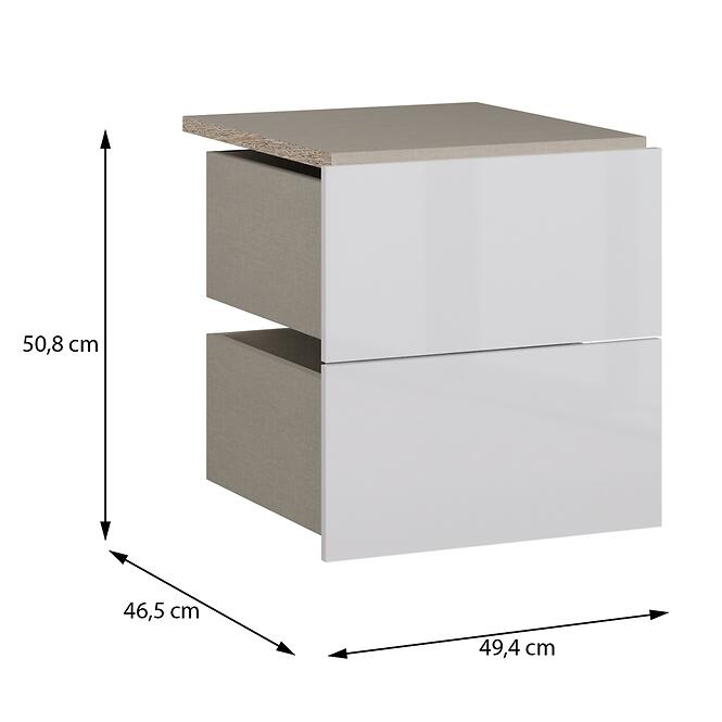 Fiókok 2 db Moduklix A hadtest hez 49,4 fehér  Fényes,2