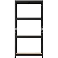 Fém tároló állványok fekete 150x75x30 cm – 4 polccal/50 kg