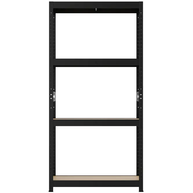 Fém tároló állványok fekete 150x75x30 cm – 4 polccal/50 kg