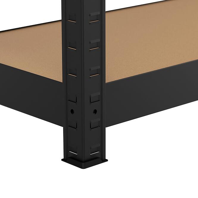 Fém tároló állványok fekete 150x75x30 cm – 4 polccal/50 kg