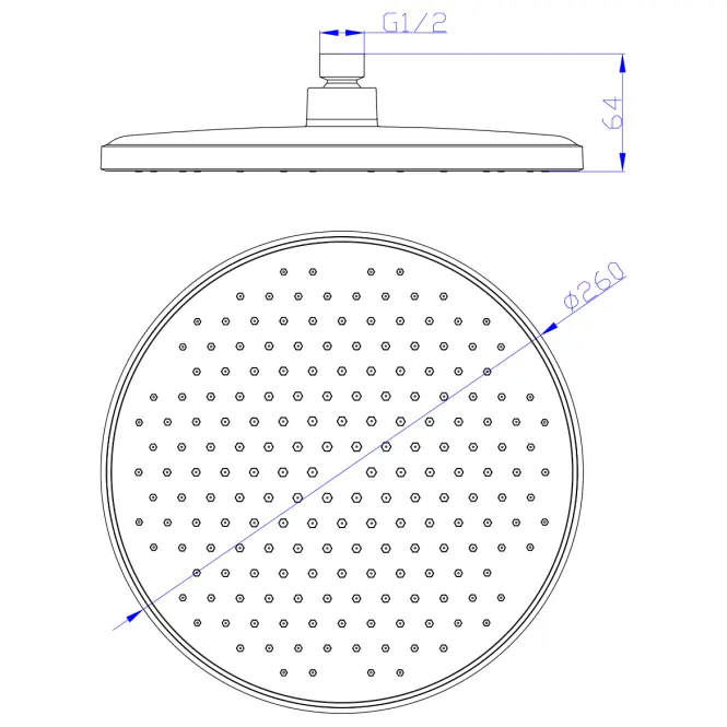 Zuhanyfej Tipo 2 25 cm,2