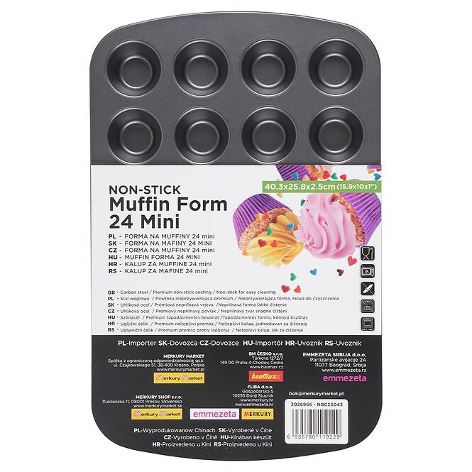Muffin sütőforma 24 mini 40,3x25,8x2,5