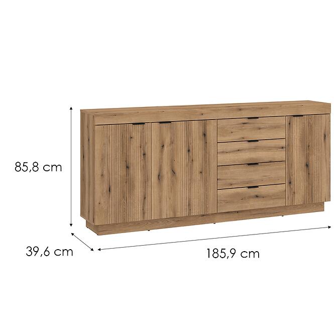 Komód Delamar 3d4s Tölgy Coast Evoke /PVC Dce,2