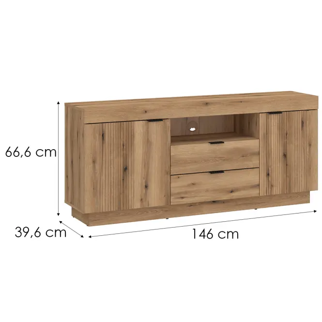 Komód Rtv Delamar 2d2s Tölgy Coast Evoke /PVC Dce