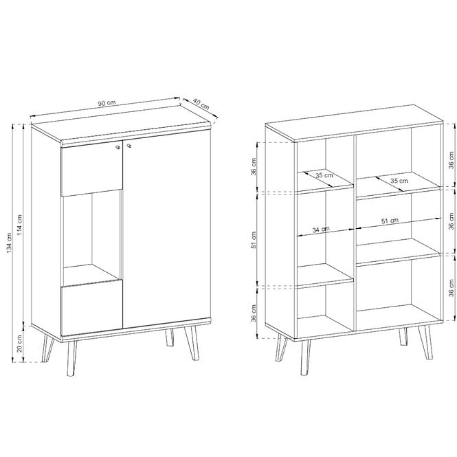 Vitrin Primo PWT90 tölgy riviera