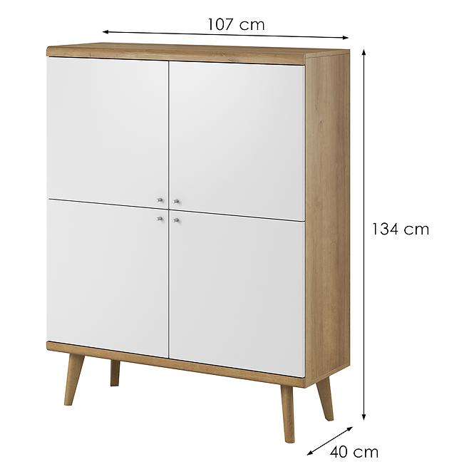 Szekrény Primo PK107 tölgy riviera,2