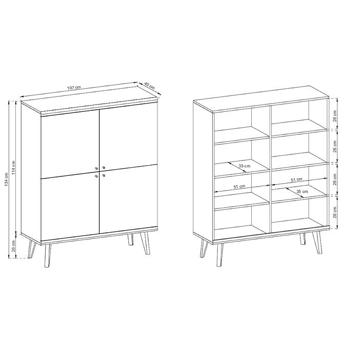 Szekrény Primo PK107 tölgy riviera,3