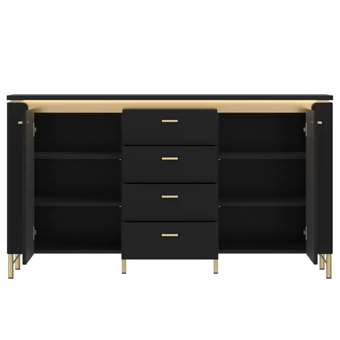 Komód Norica LAZK02 U114 2D4S fekete,3