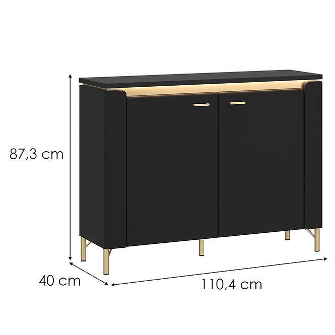 Komód Norica LAZK01 U114 2D fekete