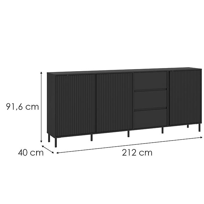 Komód Avenale AVEK02 U139 3D3S antracit