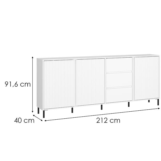 Komód Avenale AVEK02 U008 3D3S fehér/fehér alpesi
