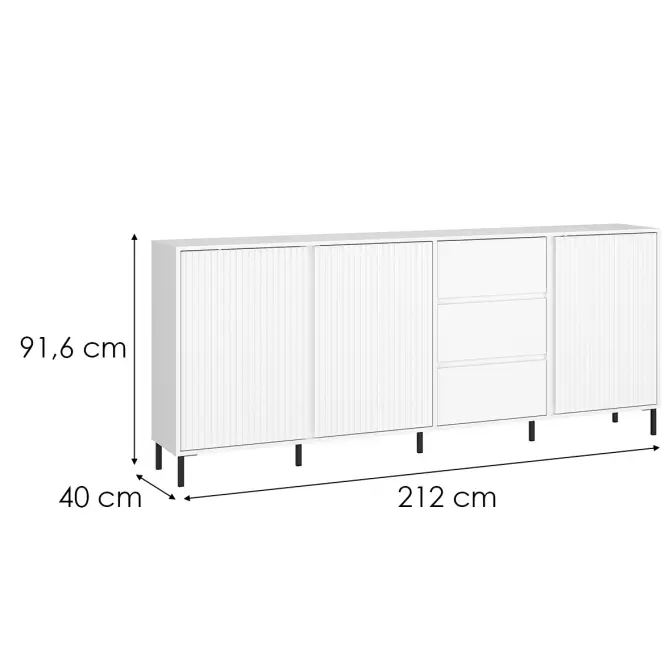 Komód Avenale AVEK02 U008 3D3S fehér/fehér alpesi,2