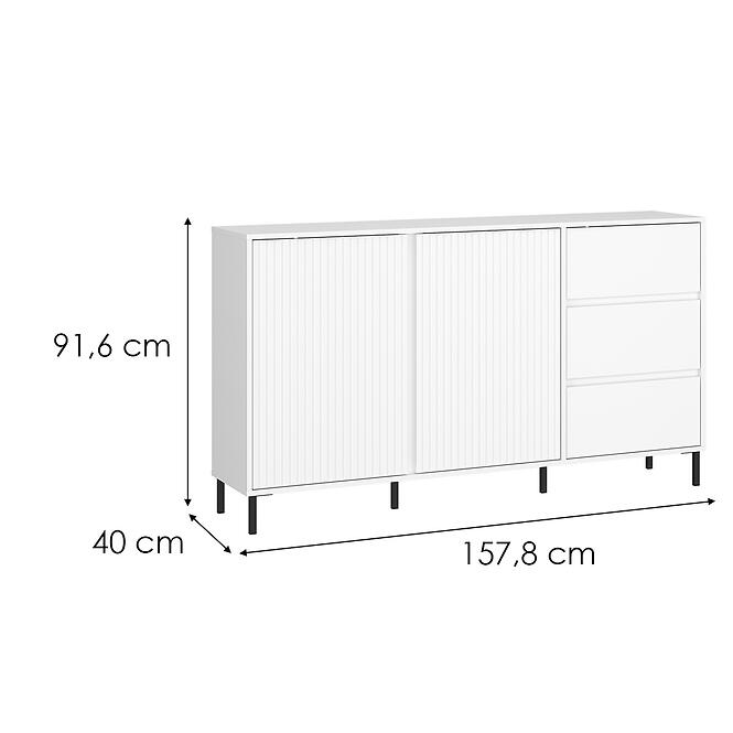 Komód Avenale AVEK01 U008 2D3S fehér/fehér alpesi