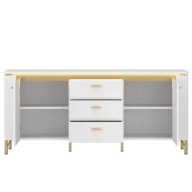 Szekrény RTV Lazio LAZF01 U008/U080 2D3S fehér alpesi