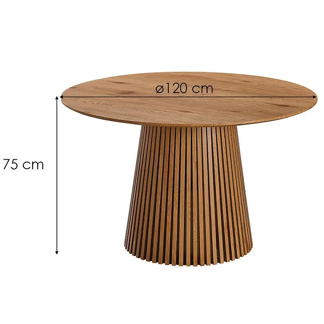 Asztal Lamellákkal Metz 120x120 3 Tölgy,2