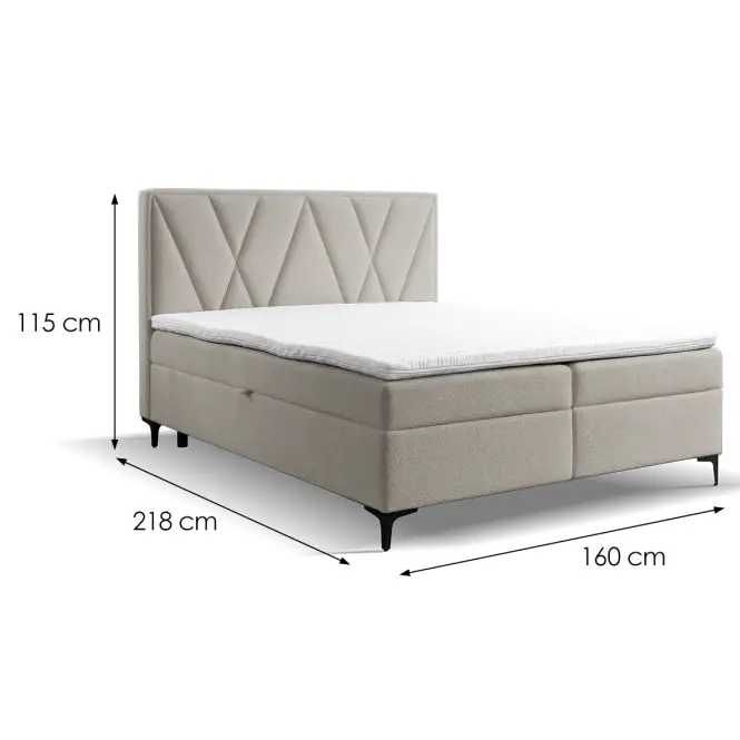 Kontinentális ágy Madryt 160x200 + topper Trenza 8