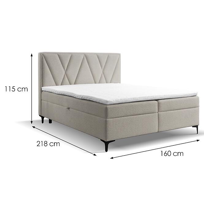Kontinentális ágy Madryt 160x200 + topper Trenza 8