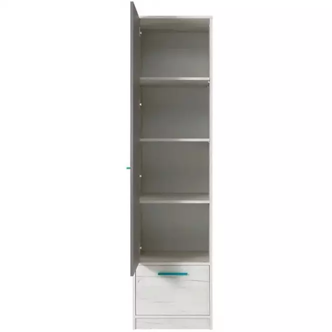 Regál zárt R09 Rest oszlop-fiók-ajtó hamu/tölgy fehér