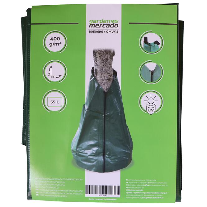 Öntözőzsák fákhoz 55 l 67x84 cm zöld GMW15